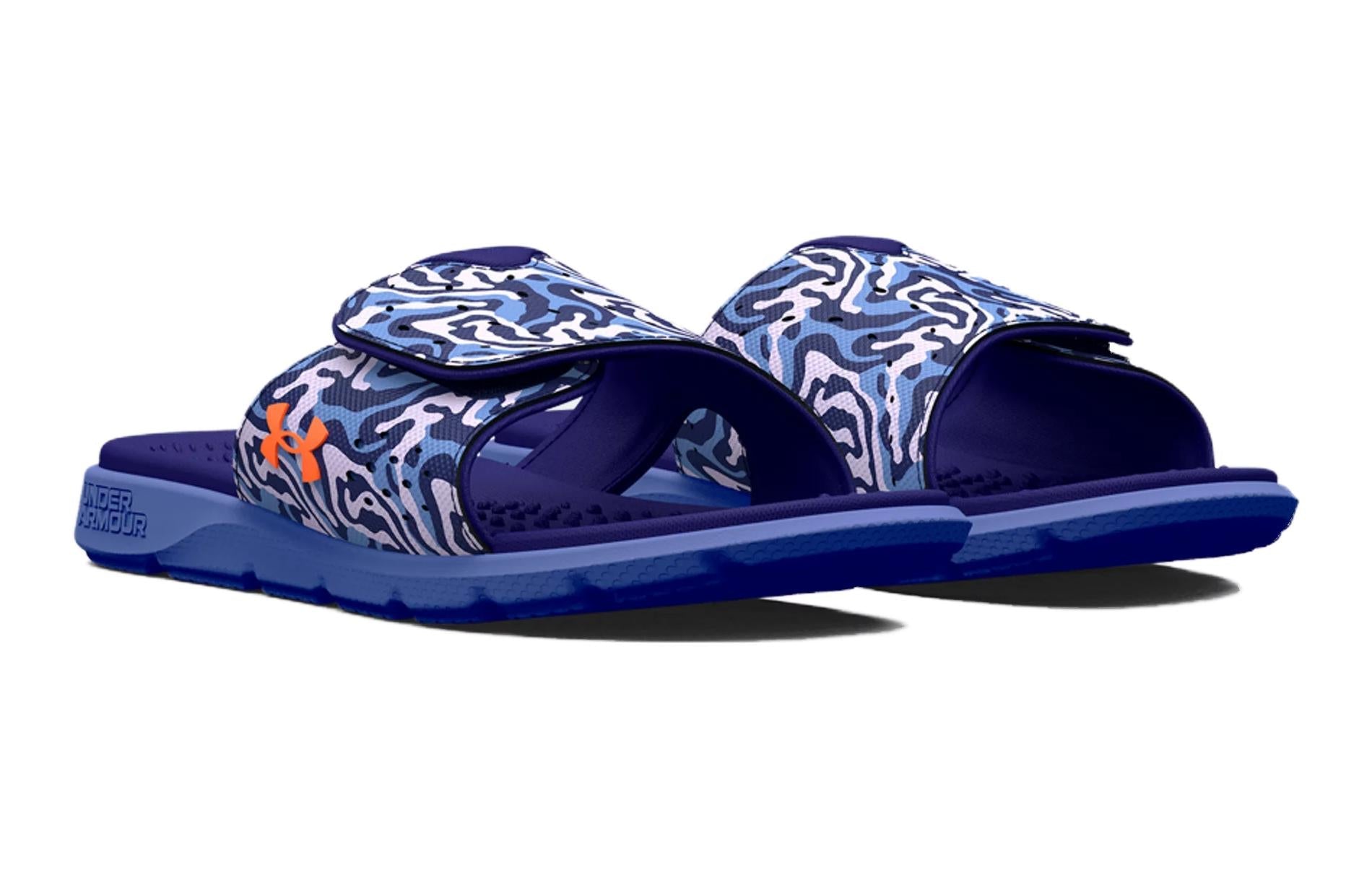 (WMNS) Under Armour UA Ignite Pro Graphic Strap Slides 'Blue Purple' 3026028-400