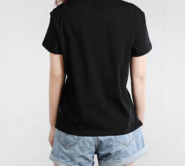 (WMNS) PUMA Classics Logo Tee Running Short Sleeve TEE Black 596512-01