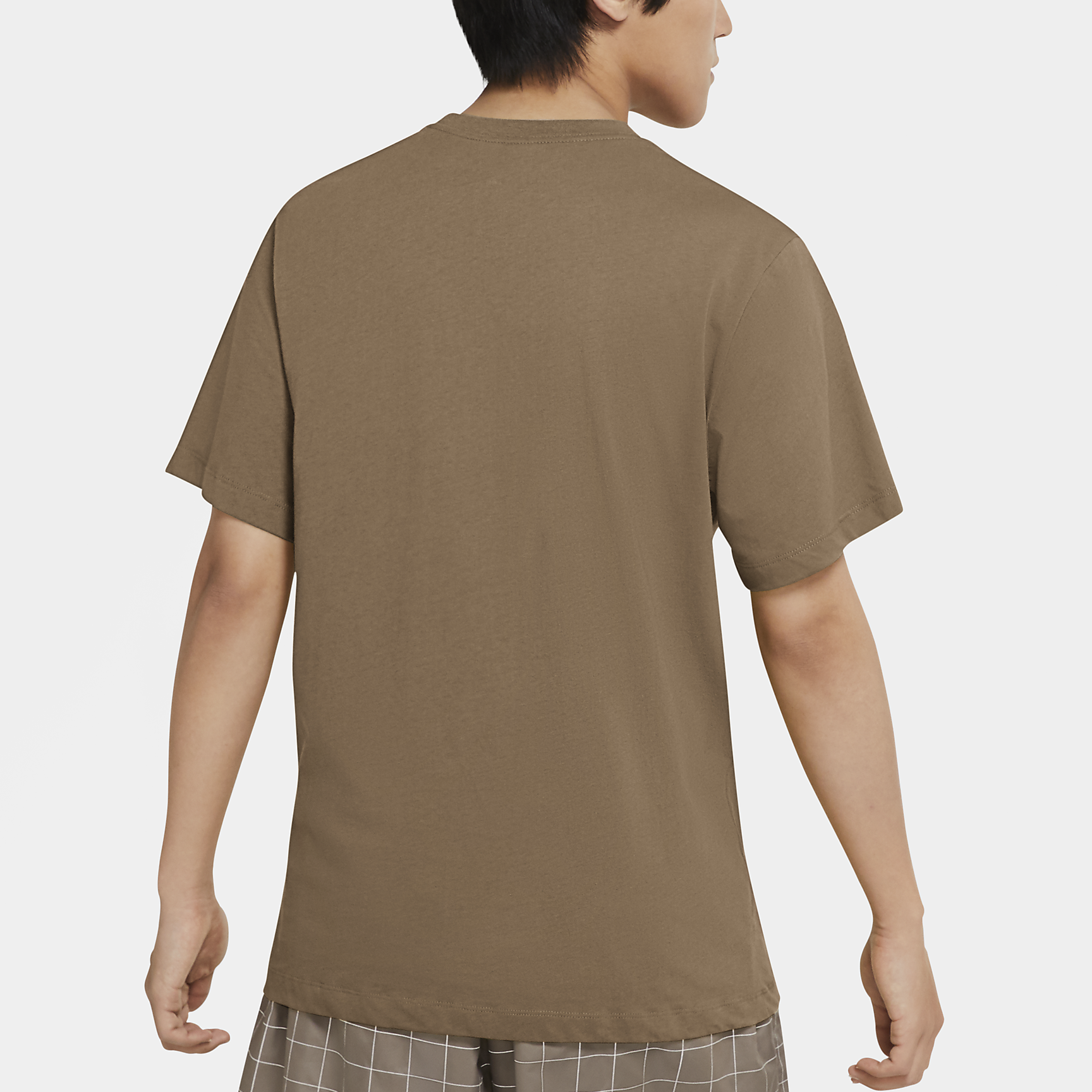 Men's Nike Embroidered Small Round Neck Short Sleeve Brown T-Shirt AR4999-258