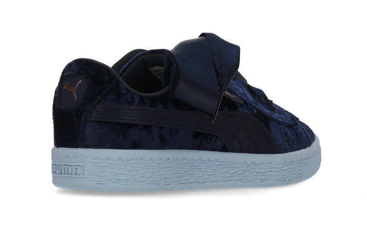 (PS) PUMA Basket Heart Velor Ps Leisure Board Shoes Blue 367625-02