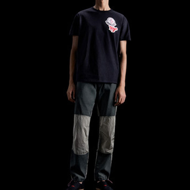 Men's Moncler Genius 2 Logo Patch Short Sleeve Navy Blue 0928C712008390T773