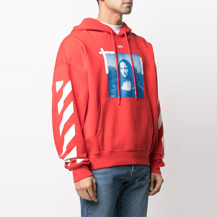 Men's Off-White SS21 Mona Lisa Photo Printing Red OMBB037R21FLE0012501