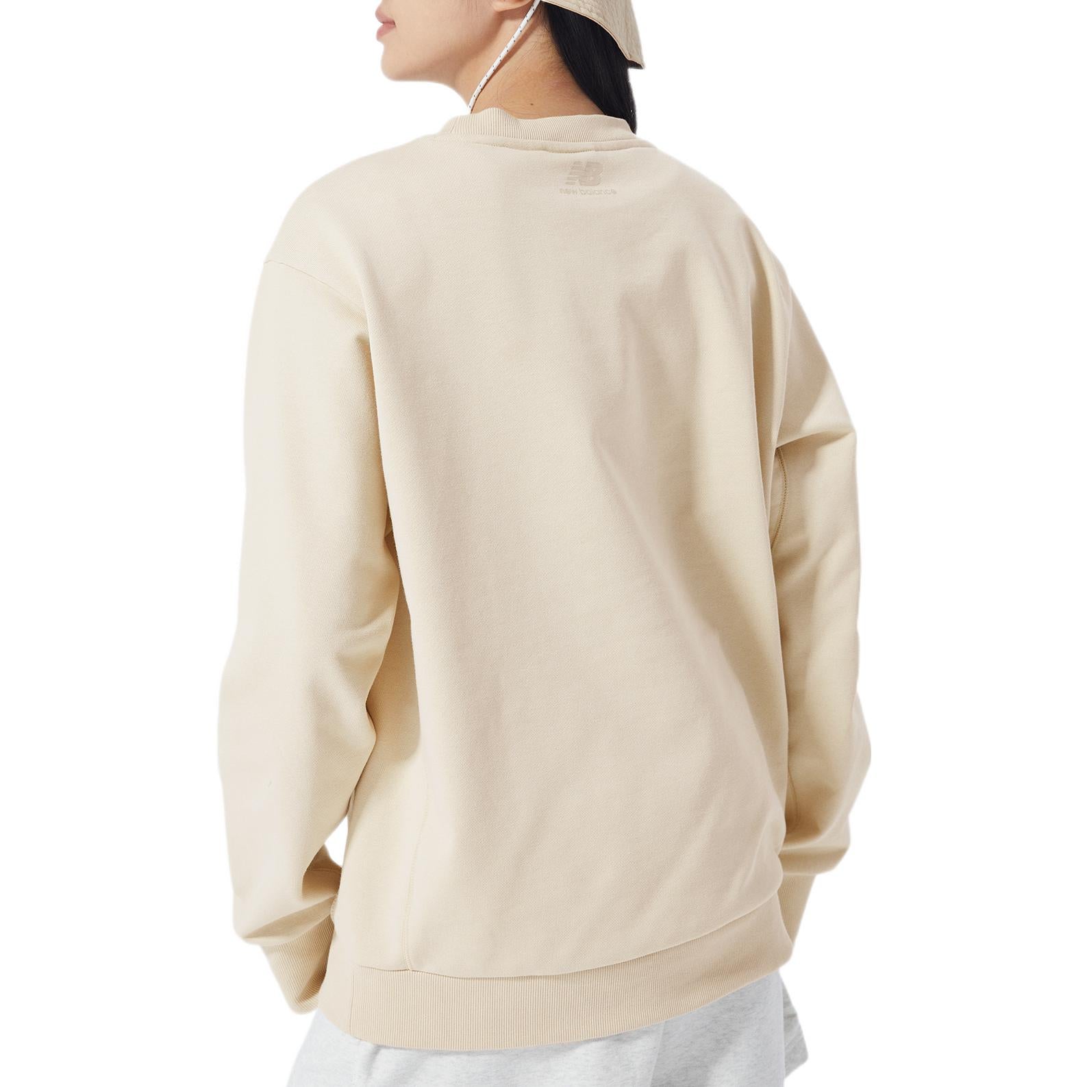 New Balance Logo Printing Round Neck Pullover Couple Style Creamy White 5CC17083-BEI