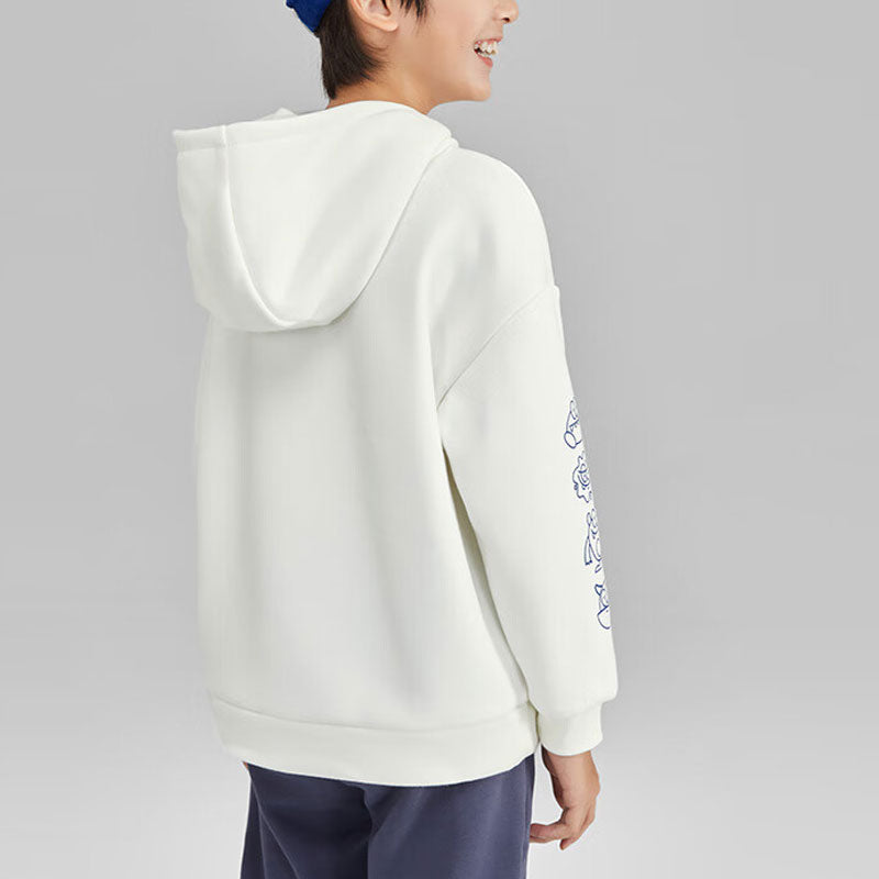 (GS) Skechers Logo Printed Hoodie 'White Blue' L423K111-0074