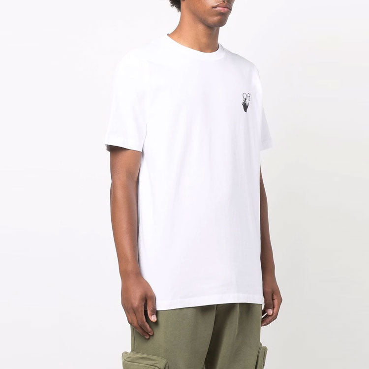 Men's Off-White FW21 Caravaggio Printing Short Sleeve White T-Shirt OMAA027F21JER0110184