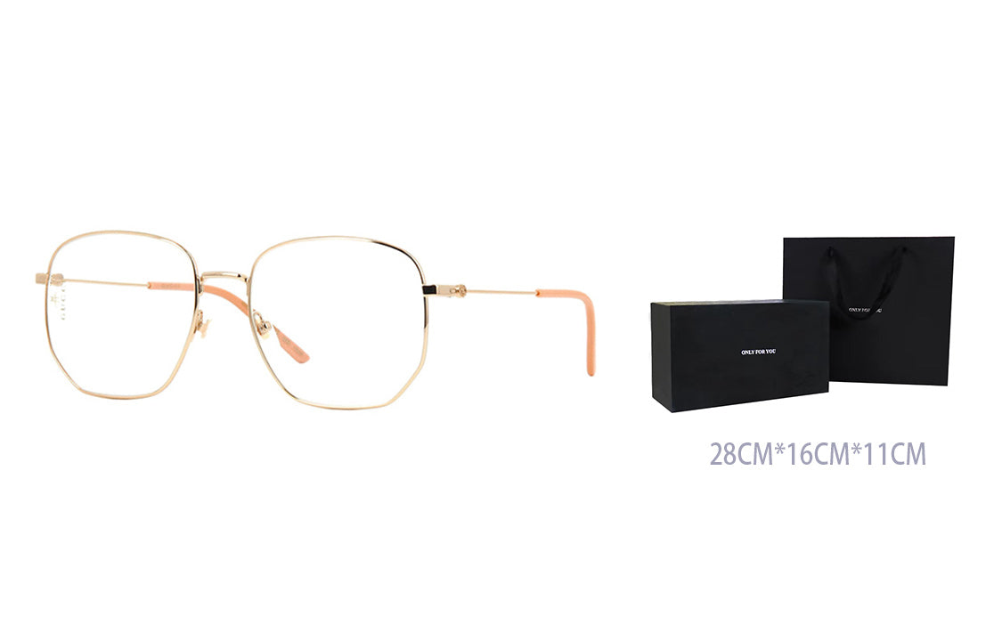 Gucci Metallic Square Thin Frame Glasses Frame Gold Color GG0396S-001