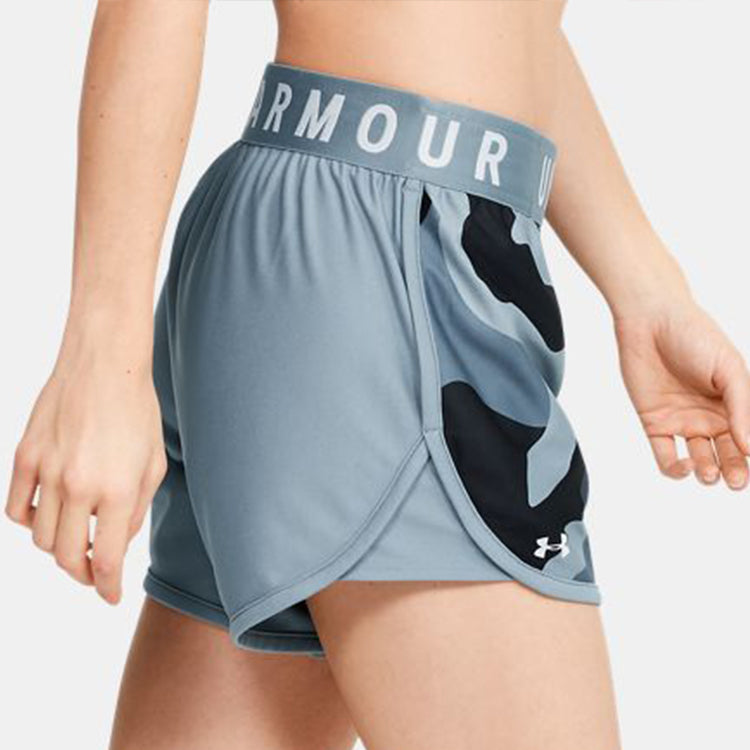 (WMNS) Under Armour Play Up 5inch Graphic Shorts 'Blue Camo' 1357820-396