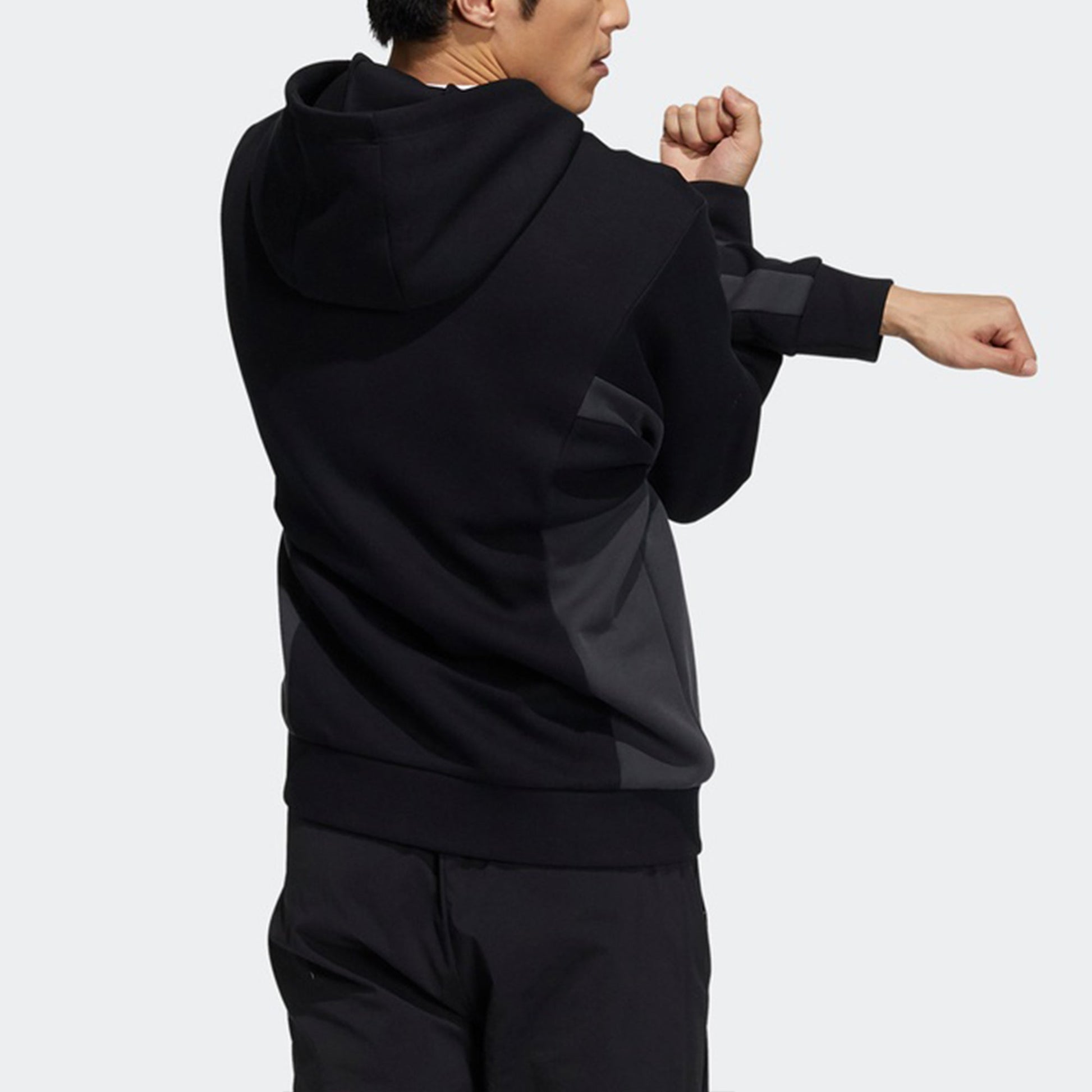 adidas St Kn Spcr Jkt Contrasting Colors Pocket Knit Sports hooded Logo Jacket Black H39239