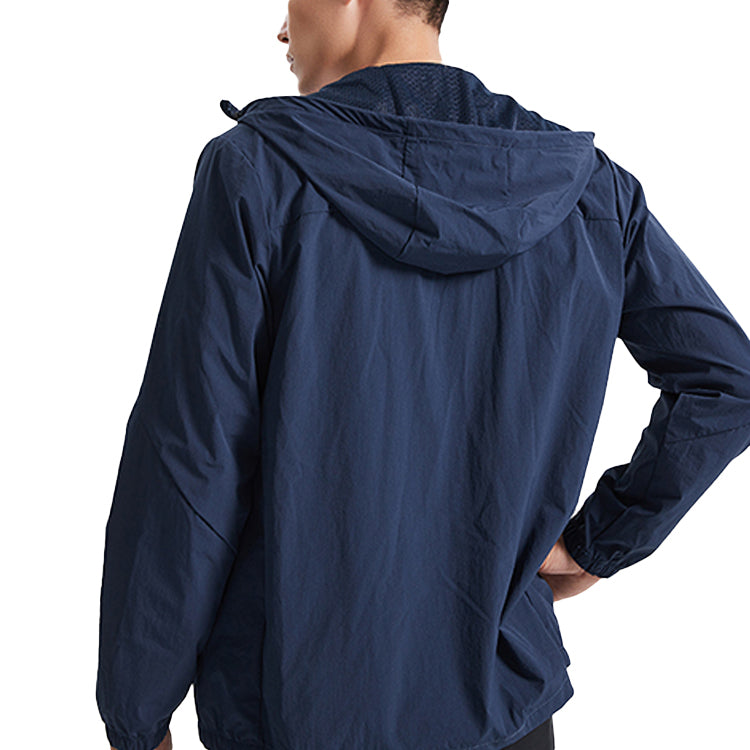 Li-Ning Training Series Alphabet Printing Sports Hooded Jacket Blue AFDQ353-3
