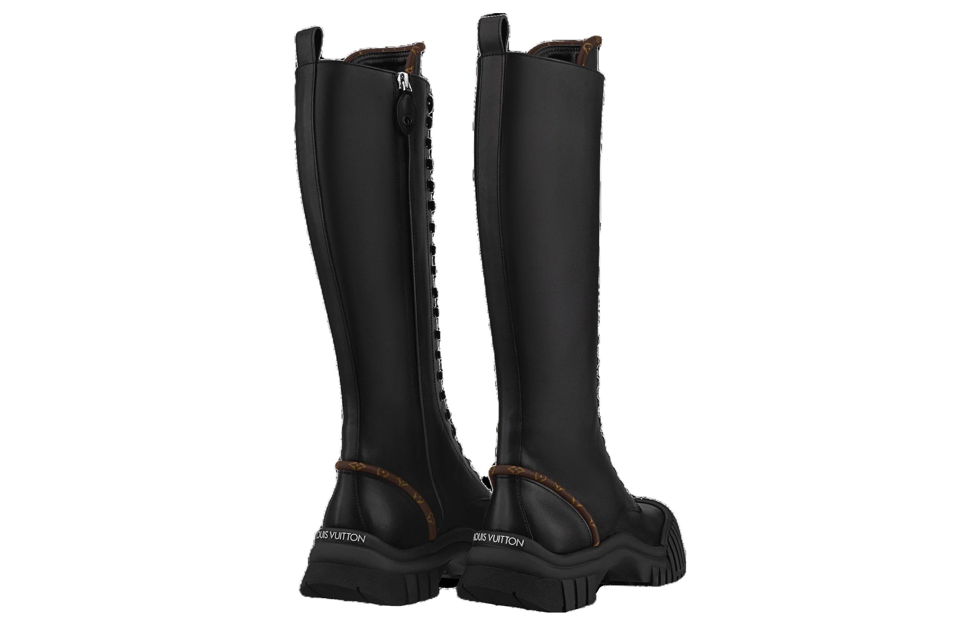 (WMNS) LOUIS VUITTON Ruby Flat Ranger Knee Boots 'Black' 1AB47R
