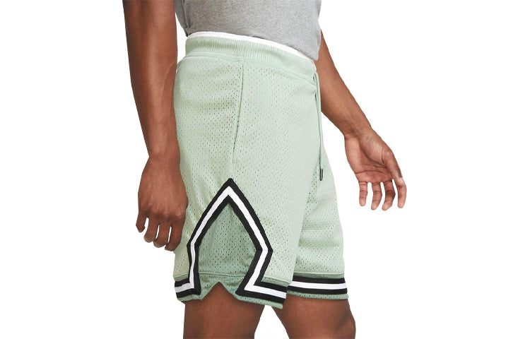 Men's Jordan Essential Statement Splicing Contrasting Colors Stripe Basketball Sports Shorts Green DC3195-006
