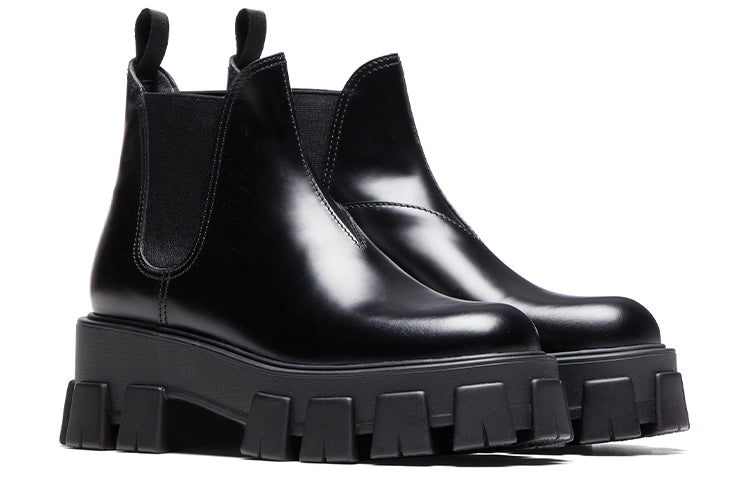 (WMNS) PRADA Monolith Brushed Leather Chelsea Boots 'Black' 1T725L_B4L_F0002_F_A055