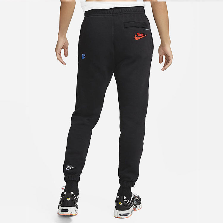 Men's Nike Logo Embroidered Bundle Feet Sports Pants/Trousers/Joggers Autumn Black DM6872-010