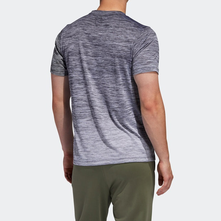 adidas Gradient Tee Training Sports Round Neck Pullover Short Sleeve Metallic Black FL4394