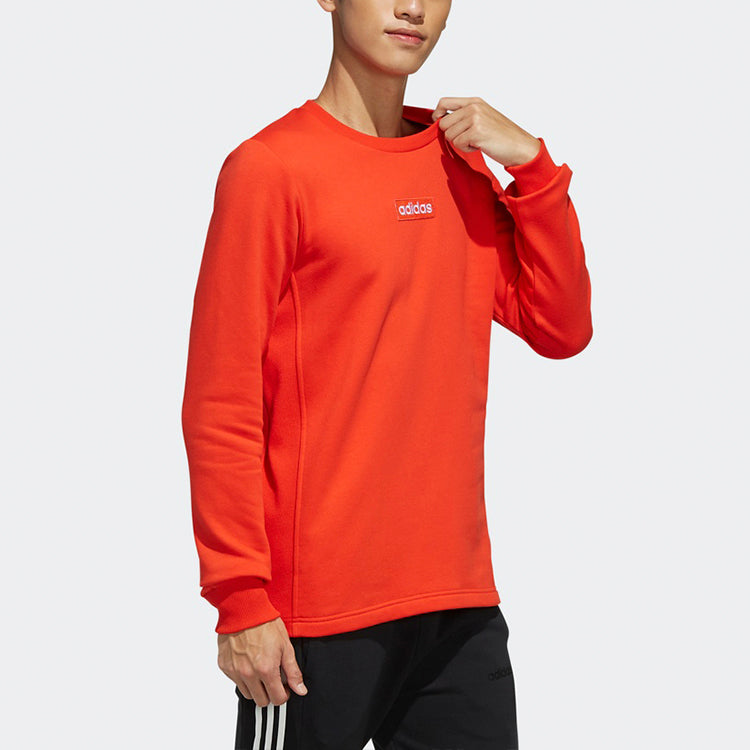 adidas neo M C+ SW Round Neck Fleece Lined Long Sleeves Pink Red Fluorescence EI4707