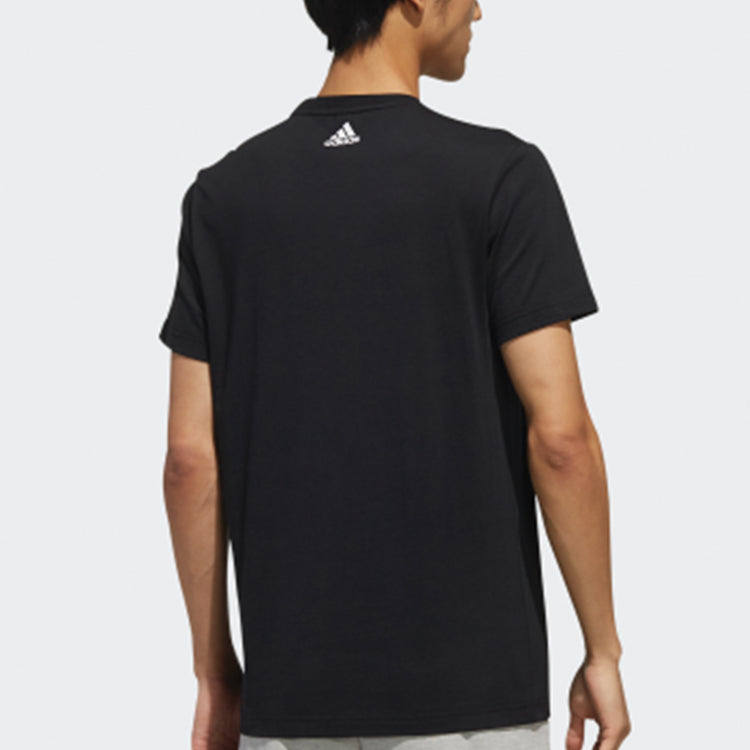 adidas Logo Large Alphabet Printing Short Sleeve Black DZ1989