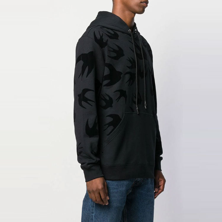 Alexander McQueen Swallow Print Hoodie 'Black' 545412-RLT74-1000
