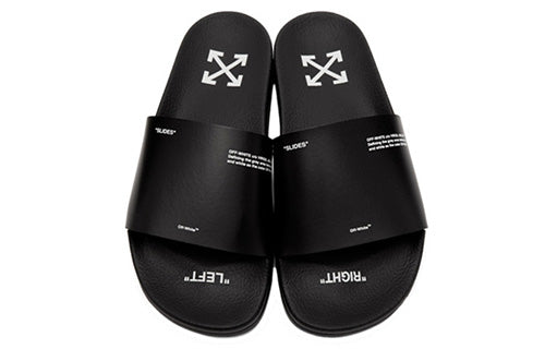 Off-White Rubber 1001 Black White Black Slippers OMIA087S19C220291001