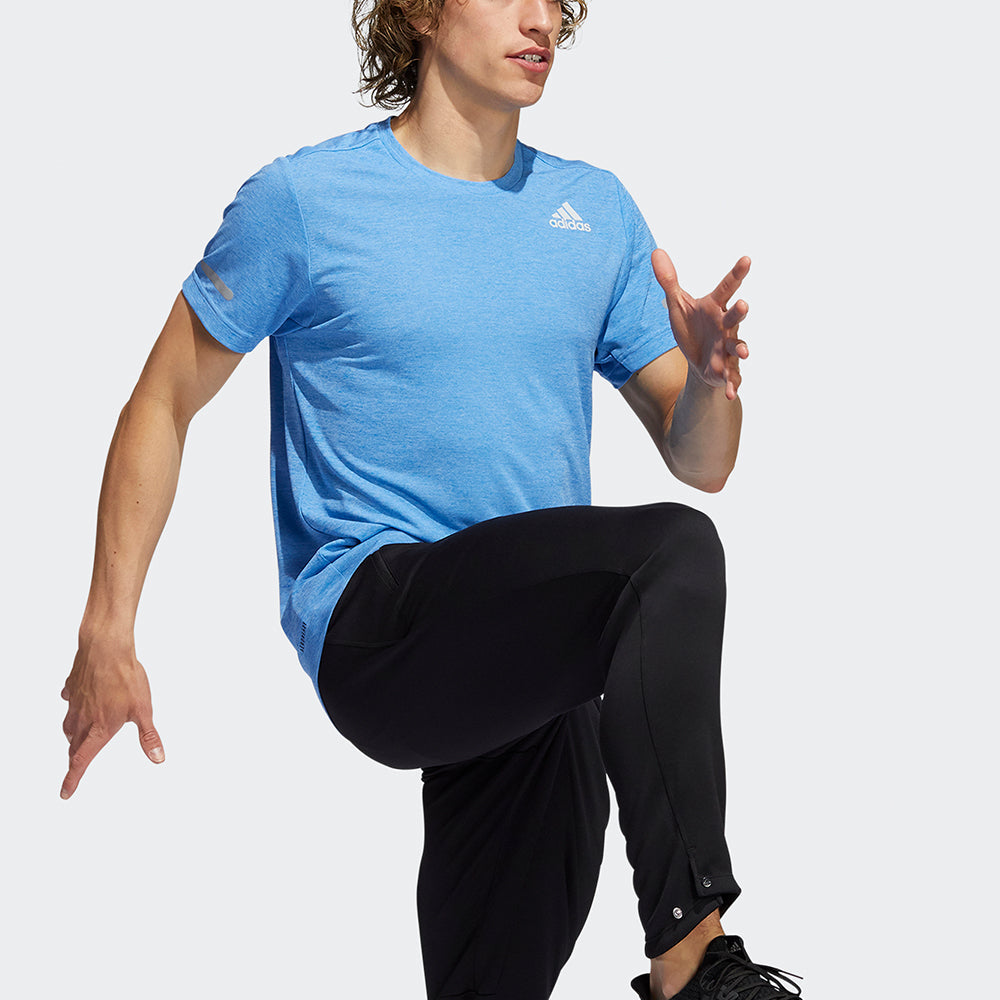 Men's adidas Elevate Train T Casual Breathable Training Sports Short Sleeve Sky Blue T-Shirt HF4204
