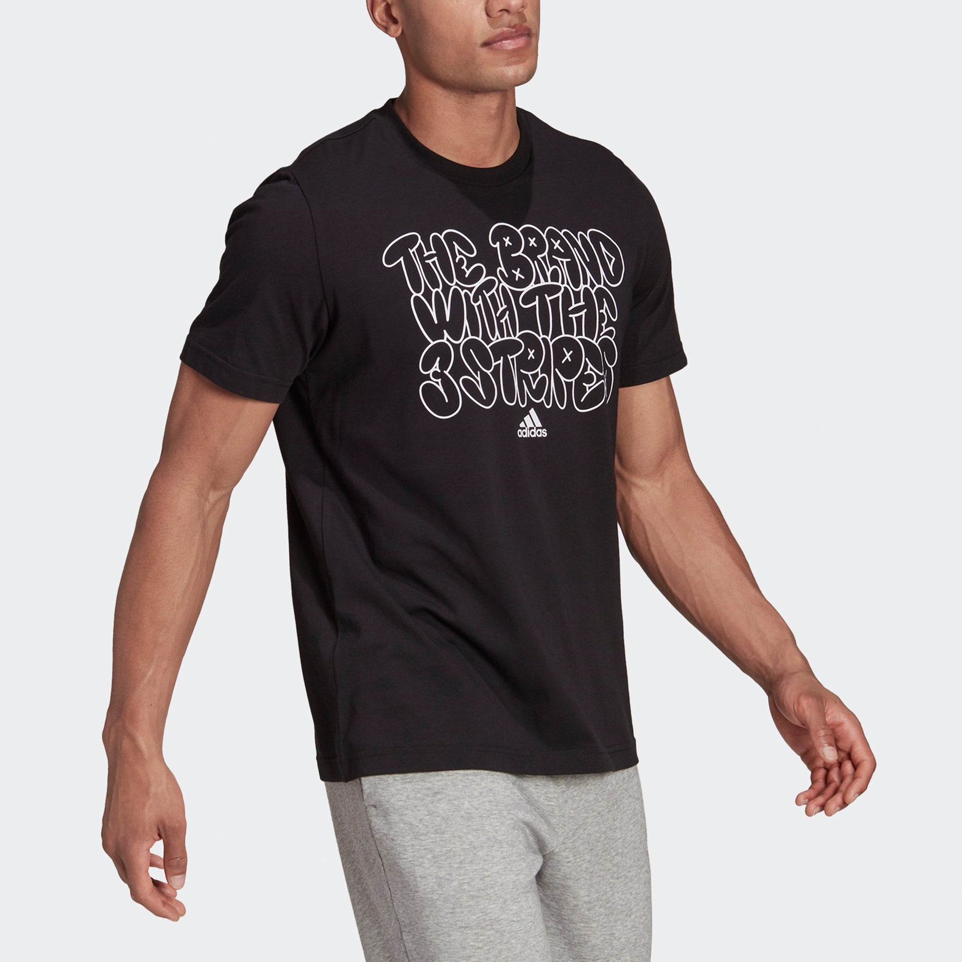 adidas M Ddlbmb S G T Alphabet Printing Sports Short Sleeve Black GS6283