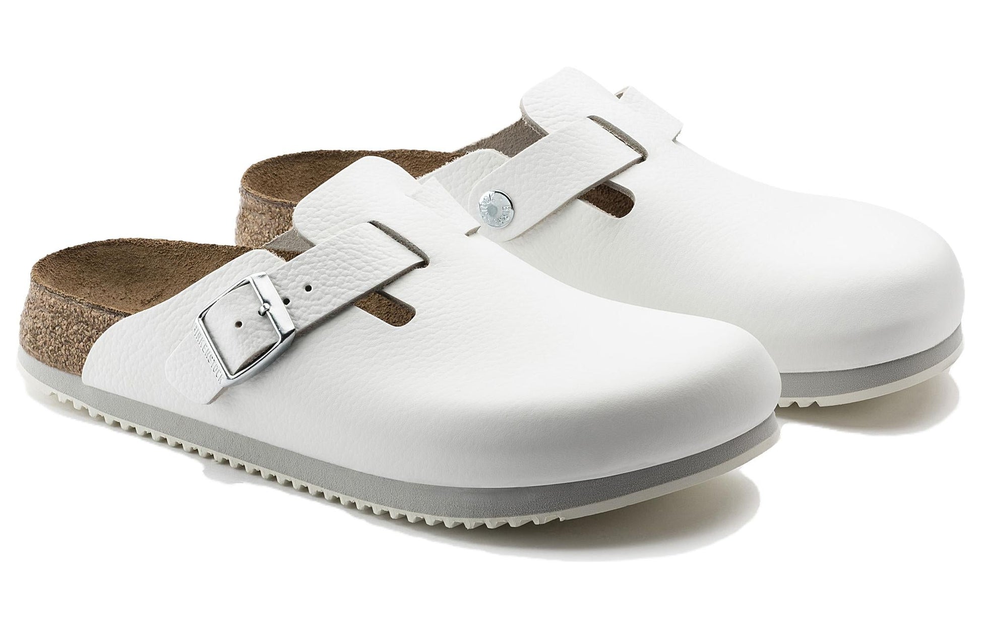 Birkenstock Boston Super Grip Leather Narrow Fit 'White' 0060136