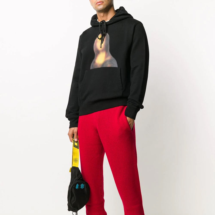 Off-White Mona Lisa Printing Hooded Pullover Men Black OMBB034F20FLE0101010