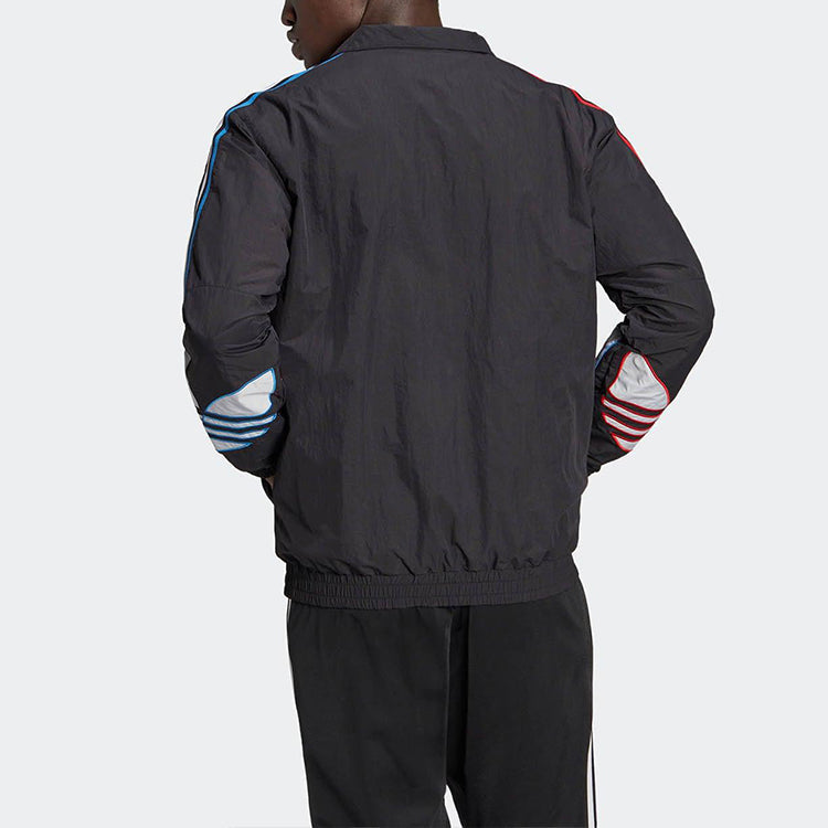 adidas originals Tricol Tt Stand Collar Jacket Asia Sizing 'Black' GN3582
