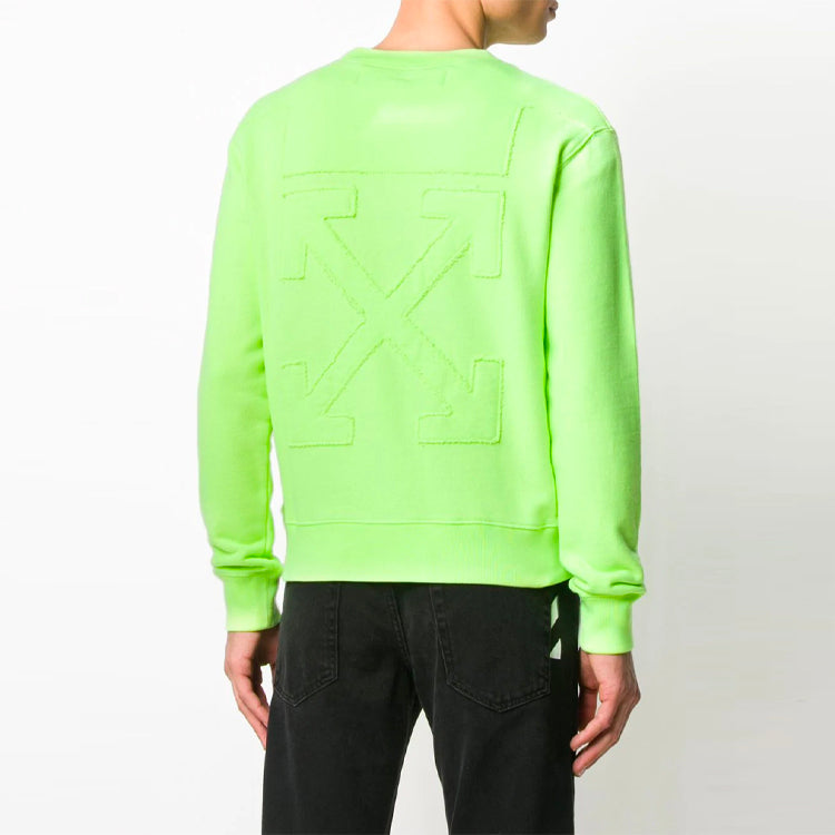 Men's Off-White Alphabet logo Pattern Long Sleeves Loose Fit Green OMBA025R20D250326291