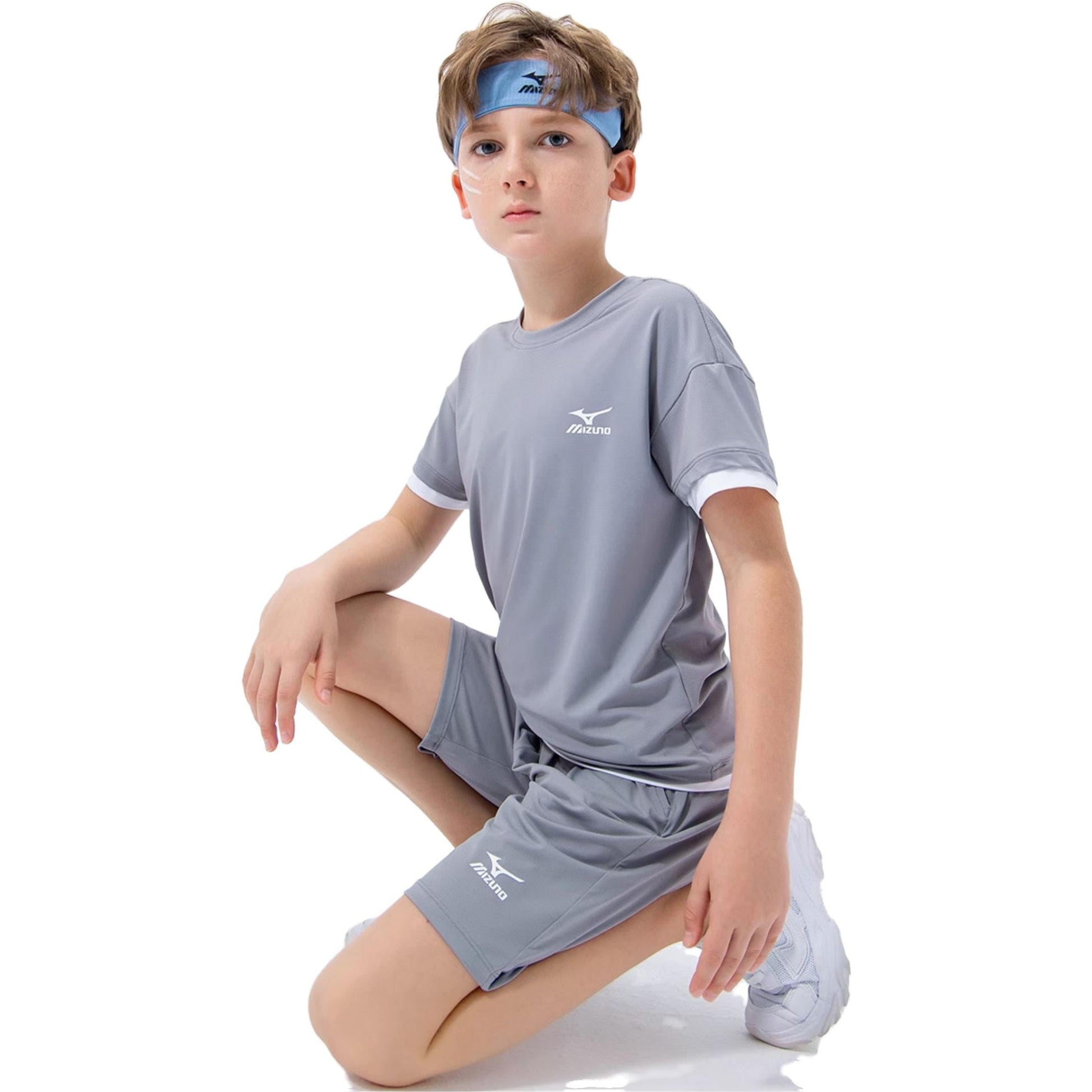 (GS) Mizuno Sportswear T-shirt Suit 'Grey' TZ2278