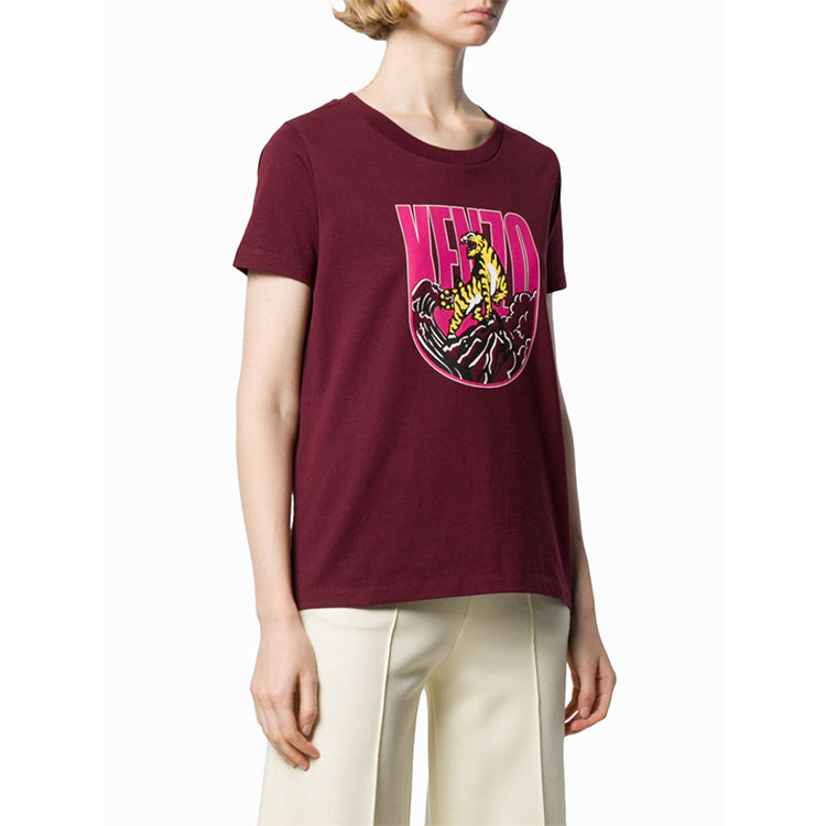 KENZO Gold Tiger Short Sleeve T-Shirt 'Burgundy' F962TS8184Y5-23