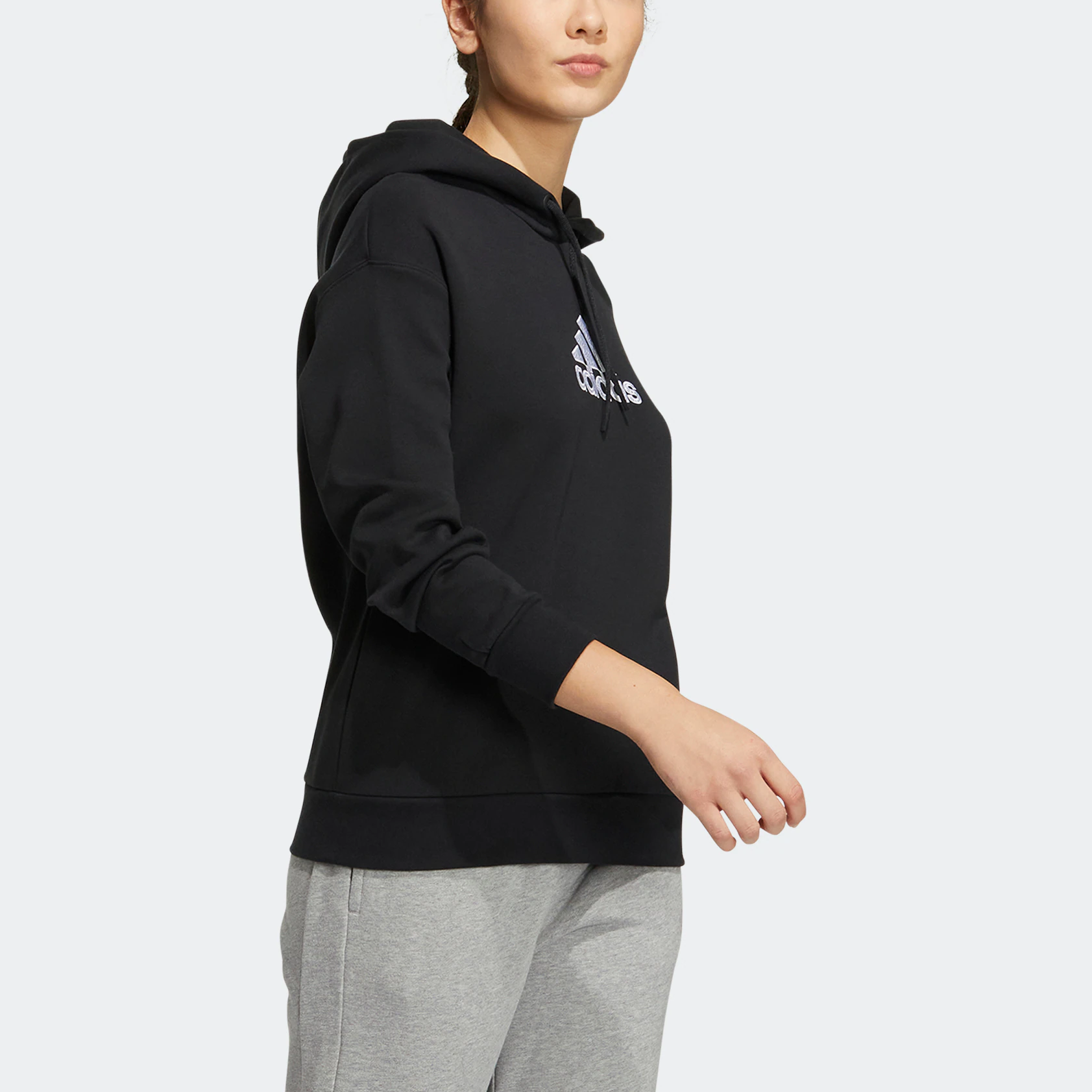 (WMNS) adidas Logo Hoodie 'Black' HM7069