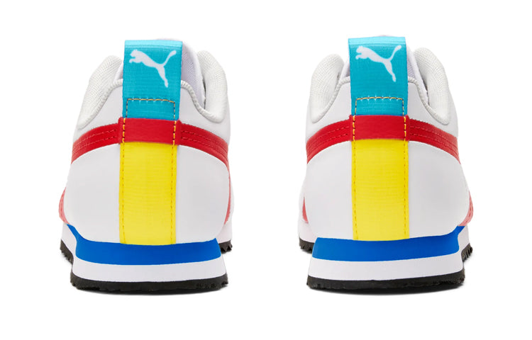 (GS) PUMA Roma Game Running Shoes White/Red 381689-01