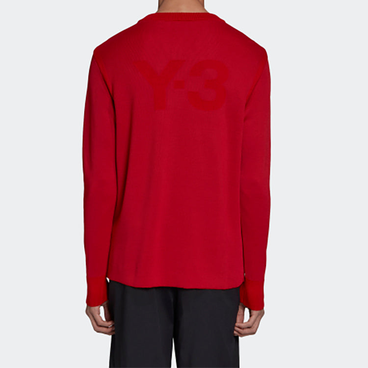Men's Y-3 CL KN CRW SWT Round Neck Loose Sports Red FM1156