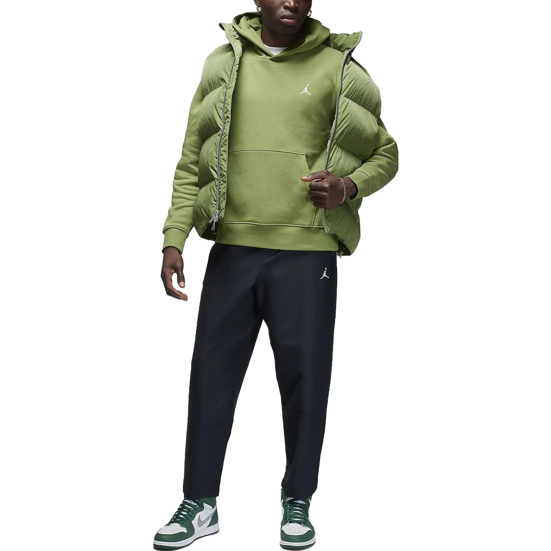 Air Jordan Brooklyn Fleece Printed Pullover Hoodie 'Light Olive Green' FJ7774-340