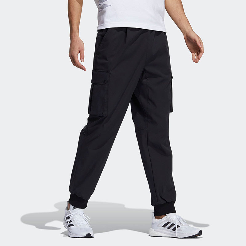 Men's adidas Loose Sports Running Cargo Casual Pants/Trousers Black H39859