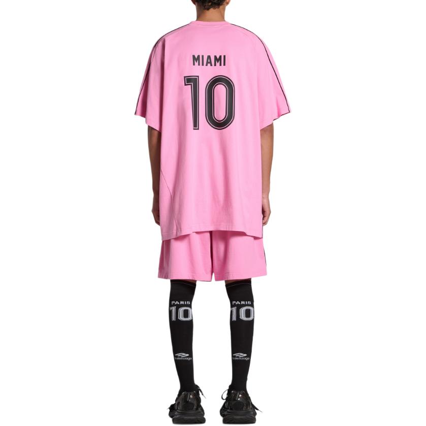 Balenciaga Soccer Series Miami Soccer Oversized T-shirt 'Pink' 777705TPVR71401