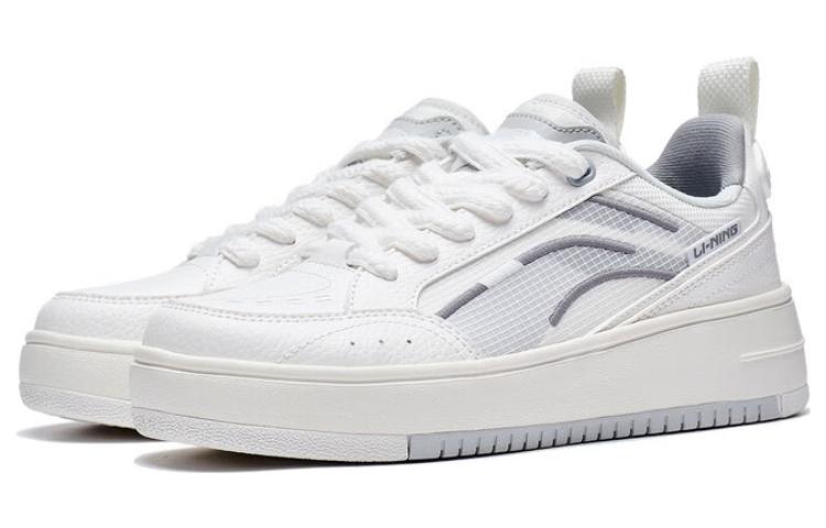 (WMNS) Li-Ning Lifestyle Skate Shoes 'White Grey' AGCT142-1