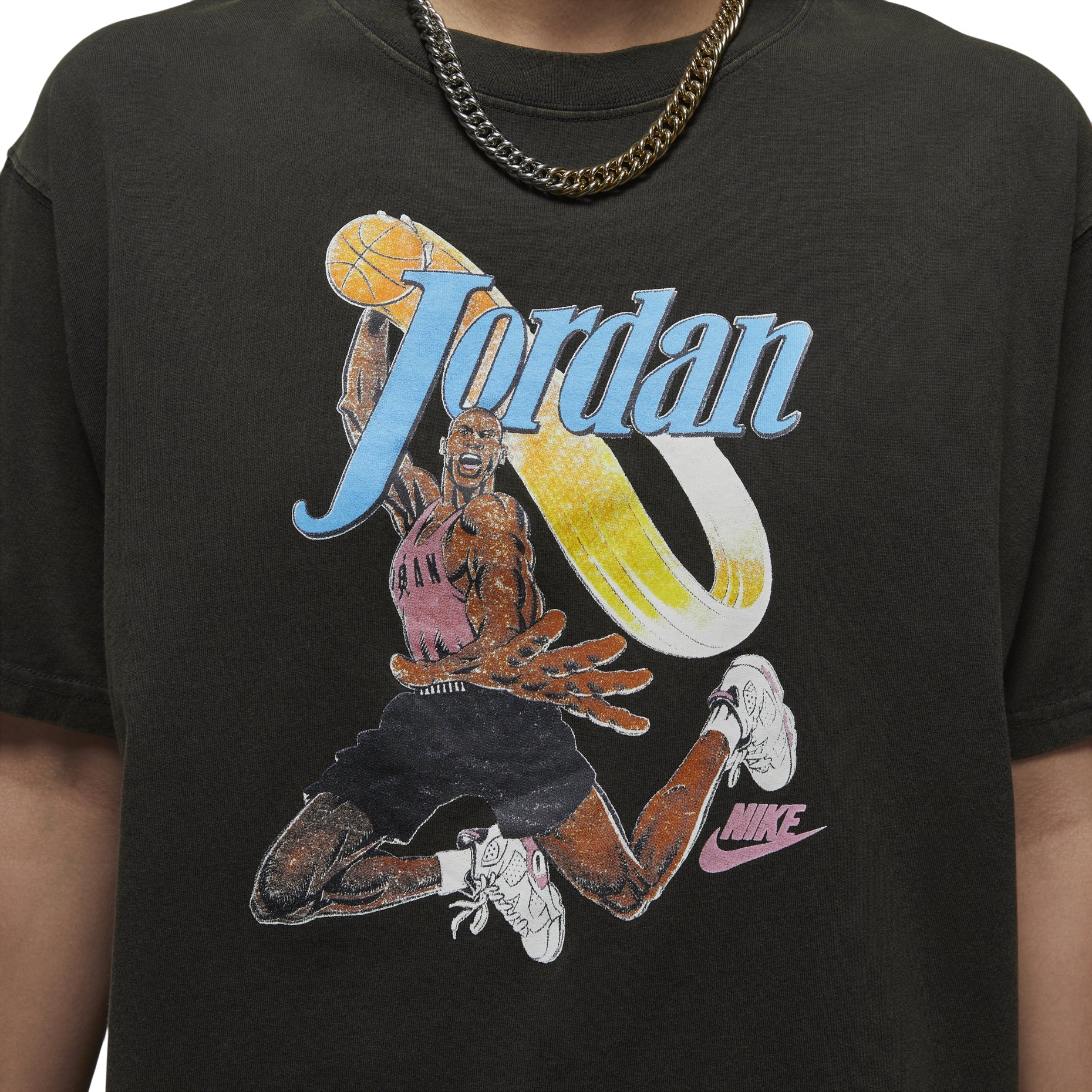 (WMNS) Air Jordan Graphic T-shirt Asia Sizing 'Black' FV7123-045