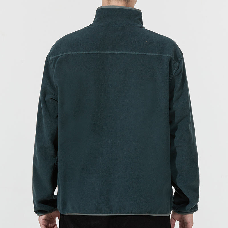 PUMA Classics Polar Fleece Hz Crew Casual Sports Fleece Lined Stand Collar Knit Dark Green 533121-80