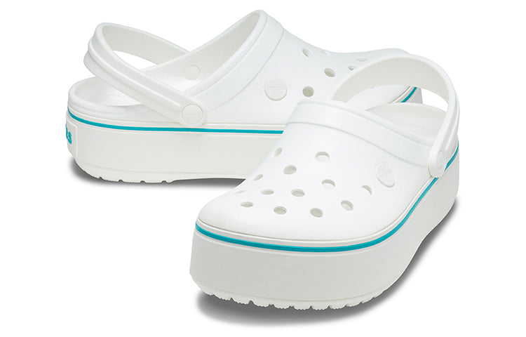 (WMNS) Crocs Lightweight Cozy Outdoor Beach White Blue Sandals 'White Blue' 205434-1E0