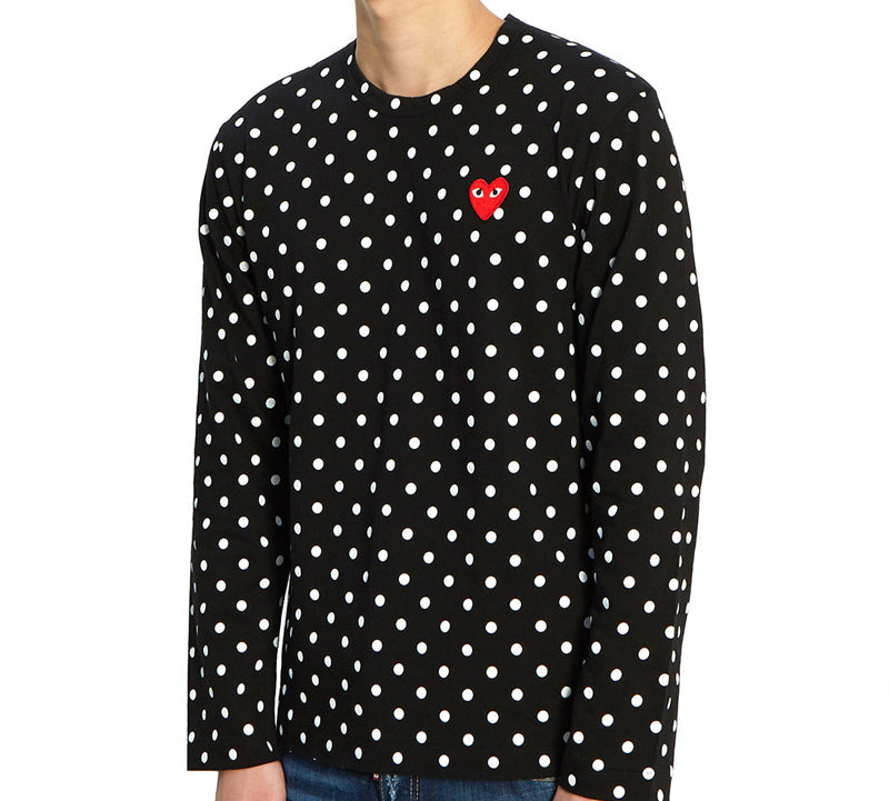COMME des GARCONS PLAY Polka Dot Long Sleeves Tee 'Black White' AZ-T166-051-1