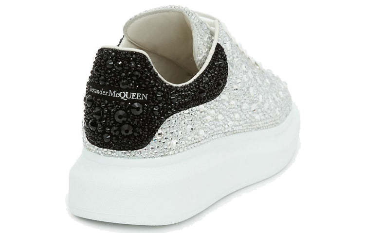 Alexander McQueen Crystal-embellished Oversized Sneakers 'Silver Black' 604223WHCE49329