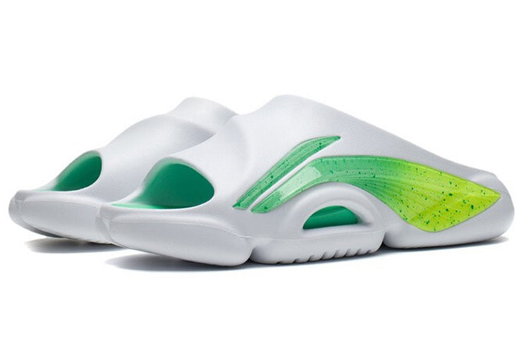 (WMNS) Li-Ning 8 PE Courtside Sport Slides 'White Green' ABTS010-14