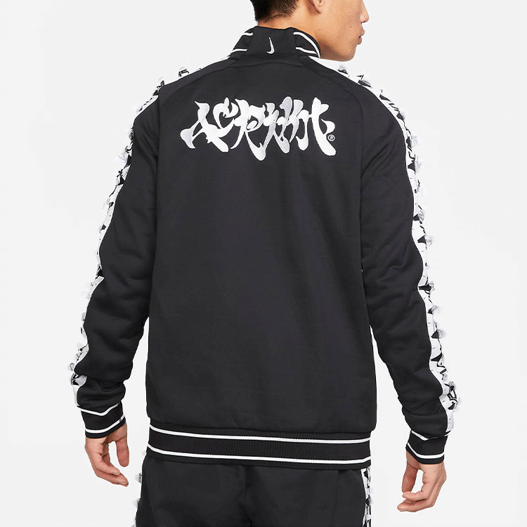 Men's Nike x ACRONYM Crossover Contrasting Colors Sleeve Stand Collar Woven Sports Jacket Asia Edition Black CZ4673-010