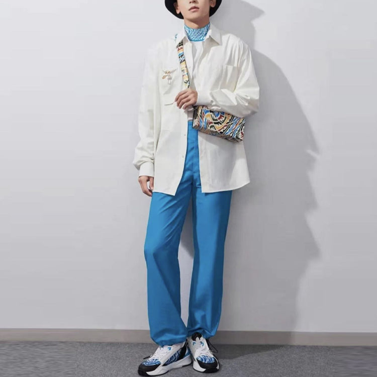 Men's FENDI FW21 F Alphabet Pattern Adornment Round Neck Short Sleeve White T-Shirt FY1088AGAKF18TW