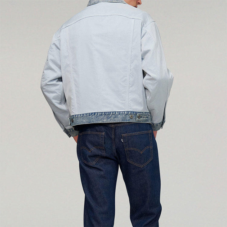 Men's Levis Midnight Blue Series Lapel Long Sleeves Denim Light Denim Jacket 21261-0002