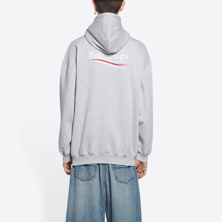 Balenciaga Political Campaign Hoodie Medium Fit 'Grey' 600583TKVI91379