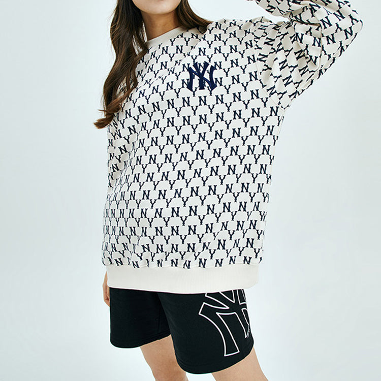 MLB New York Yankees Retro Series Long Sleeves Loose Long Sleeves Unisex White 31MTM2941-50I