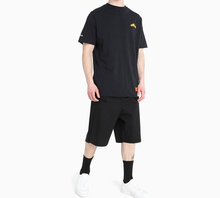 Men's HERON PRESTON Alphabet Logo Printing Short Sleeve Black HMAA010S209140261060