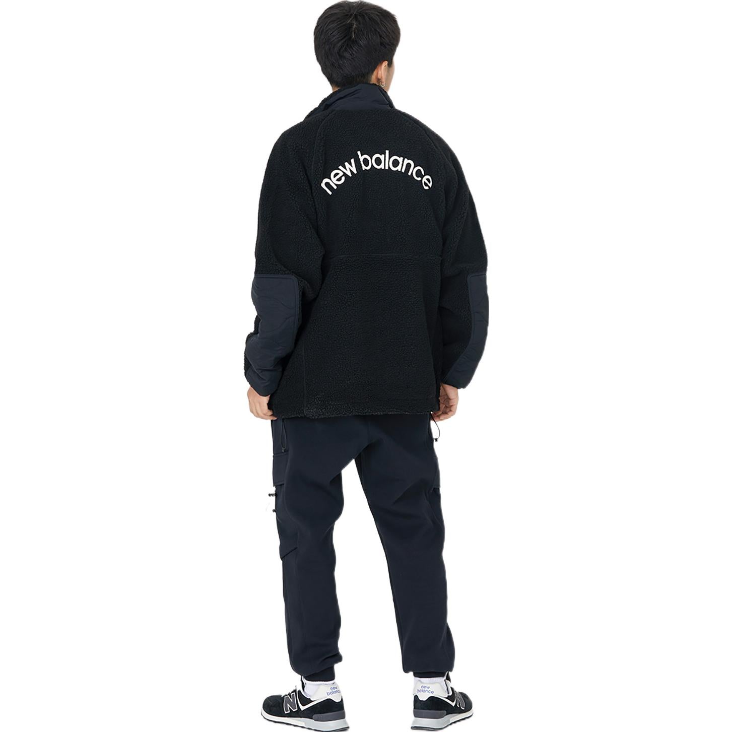 New Balance Lifestyle Cotton Warm Coat Asia Sizing 'Black White' AMJ23326-BK